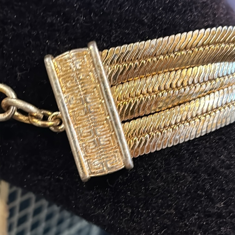 Givenchy Snake Multichain Elegant Gold Tone Choker Necklace - Picture 5 of 8